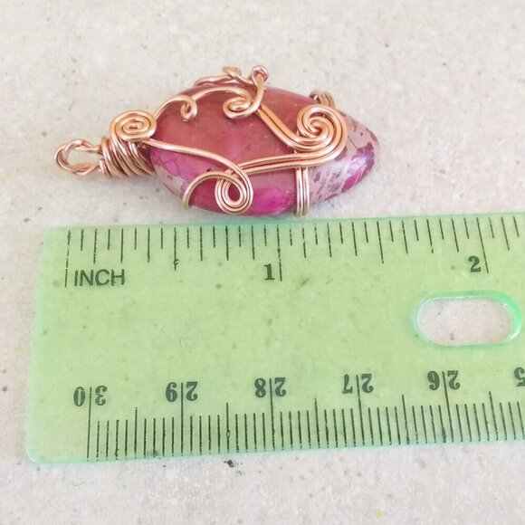 Rose Earth Alchemy ~ Sea Sediment Jasper Pendant in a Copper Swirl Jewelry Wire - Picture 4 of 8